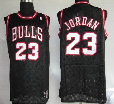  NBA Chicago Bulls 23 Michael Jordan Authentic Black Throwback Jersey